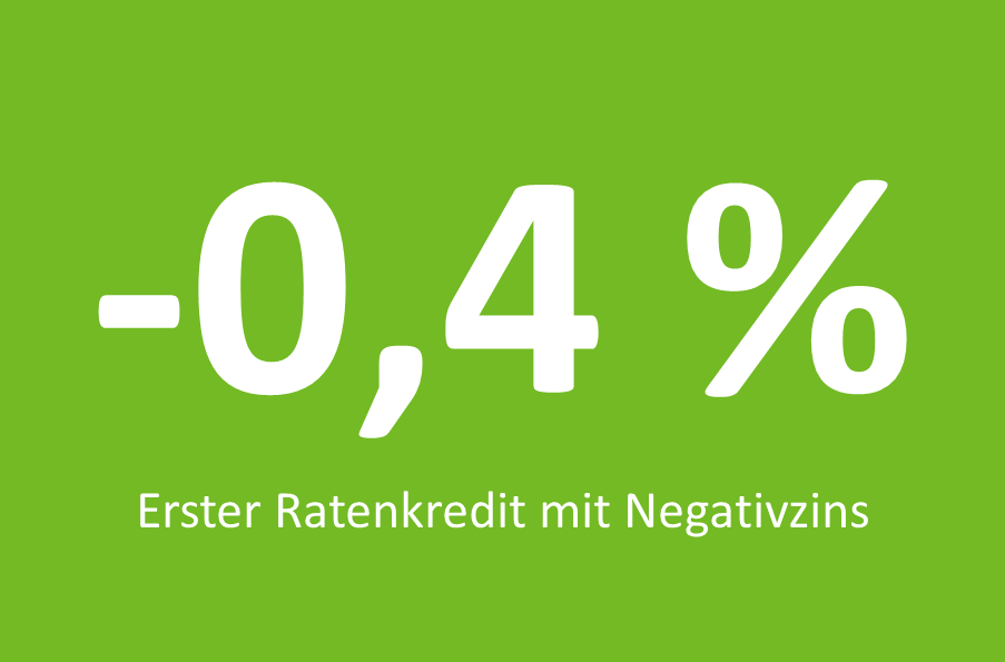 Erstmals Negativzins für Ratenkredit – smava bringt Kredit mit -0,4 % effektivem Jahreszins auf den Markt